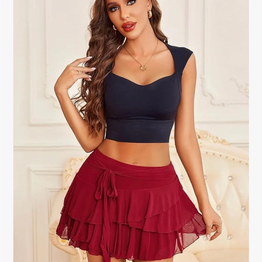 Red Ruffle Skirt - Picture 5 of 5